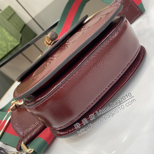 Gucci專櫃古馳最新款Bamboo 1947系列迷你竹節手提包肩背女包 jh2445型號：786482